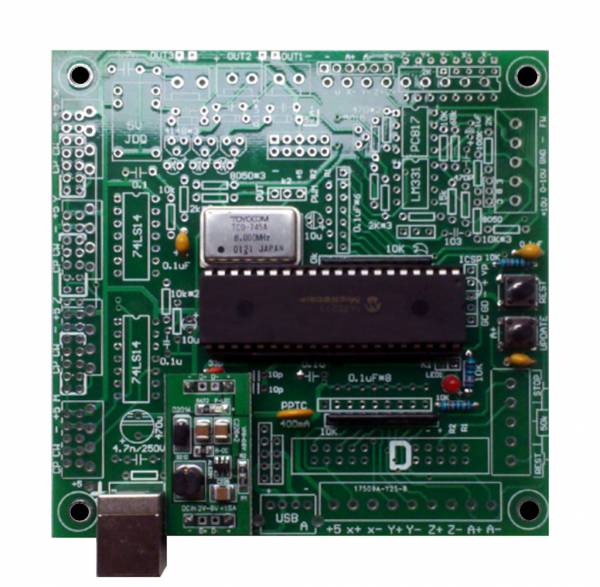 Partially populated PCB view