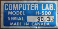 DEC H-500 label