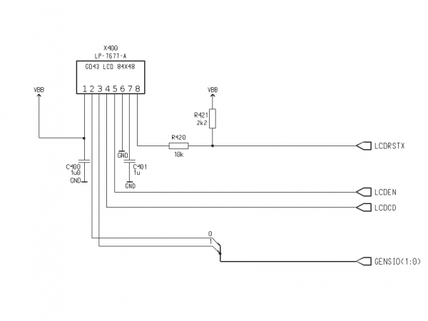 Nokia 3210 LCD circuit