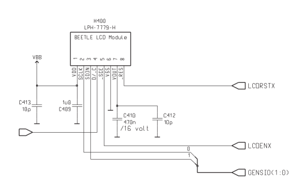 Nokia 3210 LCD circuit