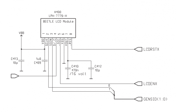 Nokia 3210 LCD circuit