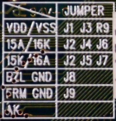 VHC16100 jumpers