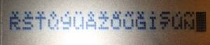PSUP1034ZA character set