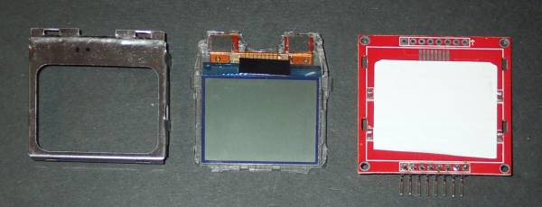 Nokia 1100 LCD and new PCB mount, top
