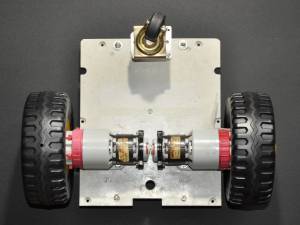 Mounting standoffs, motors, and wheels - underside